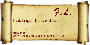 Fabinyi Lizandra névjegykártya